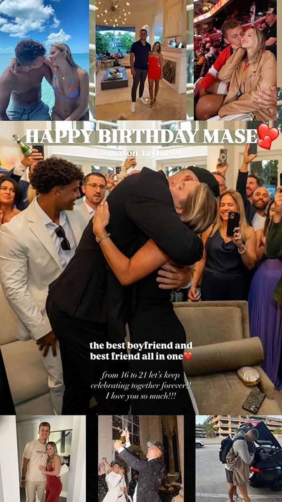 Still from Mason Taylor's girlfriend Sage Warner's Instagram story/@sagewagnerr